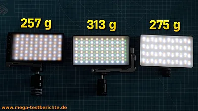Neewer SL90 Pixel G1s und Smallrig RM120: Gewicht
