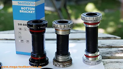 Drei verschiedene Tretlager