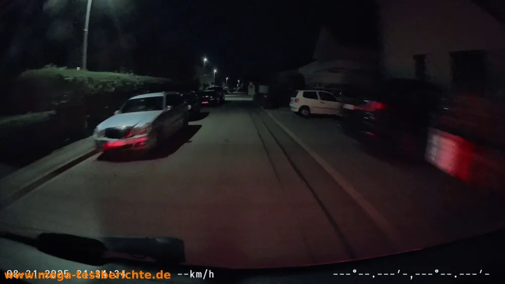 70 Mai T800 Dashcam - Testaufnahmen Rückkamera bei Nacht